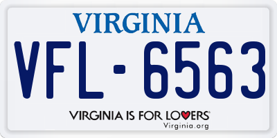 VA license plate VFL6563