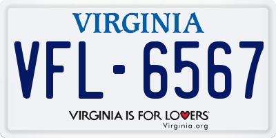VA license plate VFL6567