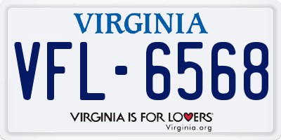 VA license plate VFL6568