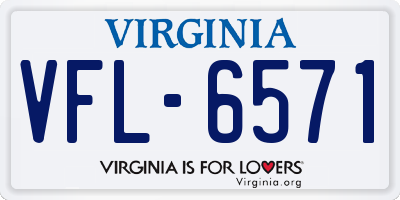 VA license plate VFL6571