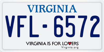 VA license plate VFL6572