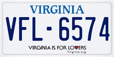 VA license plate VFL6574