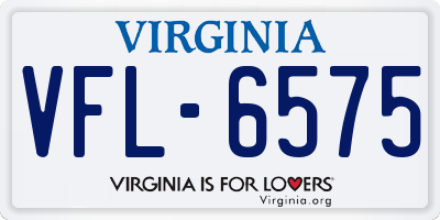 VA license plate VFL6575