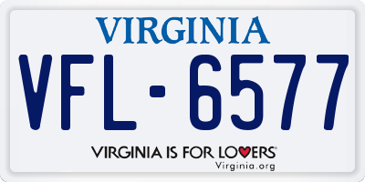VA license plate VFL6577