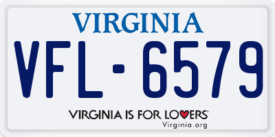 VA license plate VFL6579