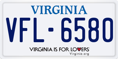 VA license plate VFL6580