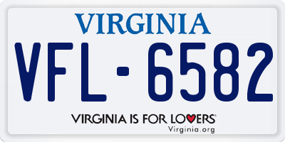 VA license plate VFL6582