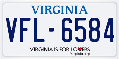 VA license plate VFL6584
