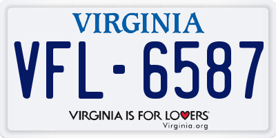 VA license plate VFL6587