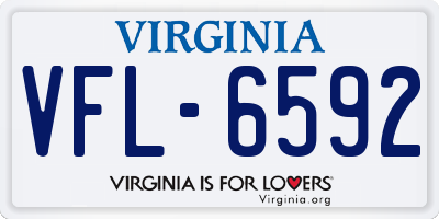 VA license plate VFL6592