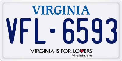 VA license plate VFL6593