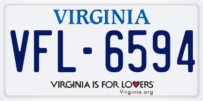 VA license plate VFL6594
