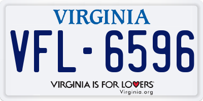 VA license plate VFL6596