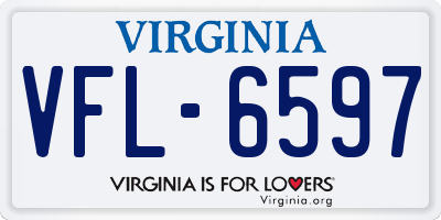 VA license plate VFL6597