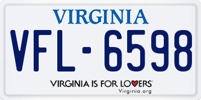 VA license plate VFL6598