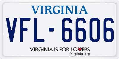 VA license plate VFL6606