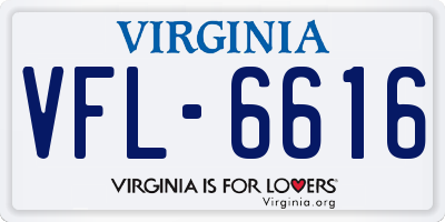 VA license plate VFL6616