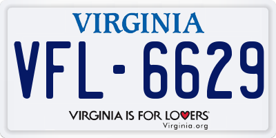 VA license plate VFL6629