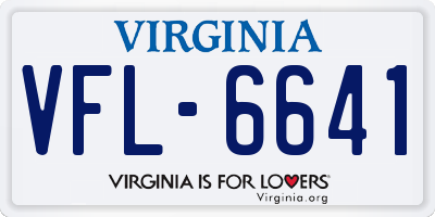 VA license plate VFL6641
