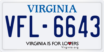 VA license plate VFL6643