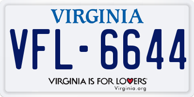 VA license plate VFL6644