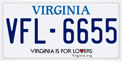 VA license plate VFL6655