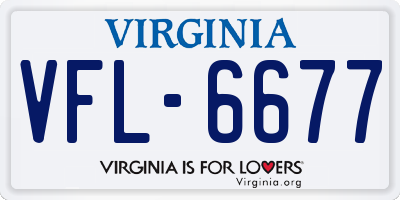VA license plate VFL6677