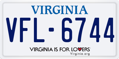 VA license plate VFL6744