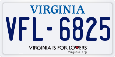 VA license plate VFL6825