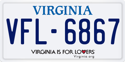 VA license plate VFL6867