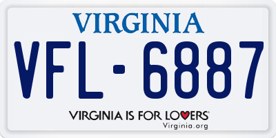 VA license plate VFL6887