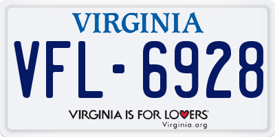 VA license plate VFL6928