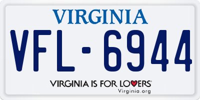 VA license plate VFL6944