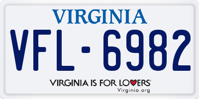 VA license plate VFL6982