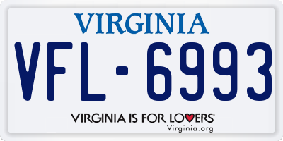 VA license plate VFL6993
