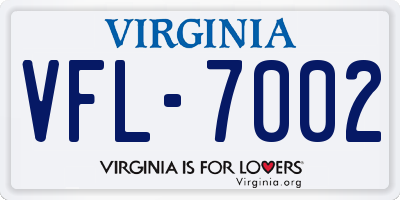 VA license plate VFL7002
