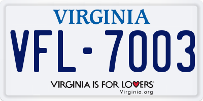 VA license plate VFL7003