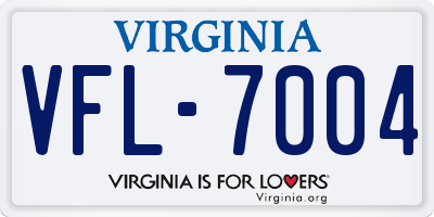 VA license plate VFL7004