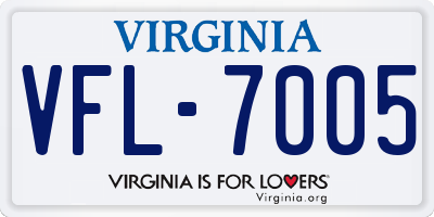 VA license plate VFL7005