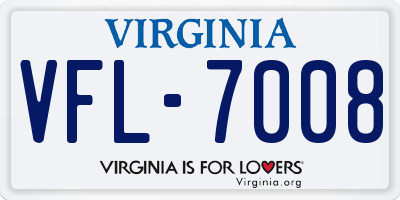 VA license plate VFL7008