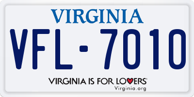VA license plate VFL7010