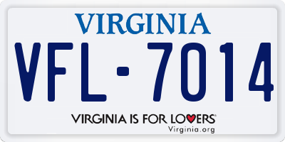 VA license plate VFL7014