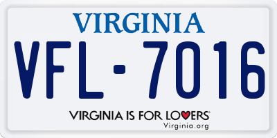 VA license plate VFL7016
