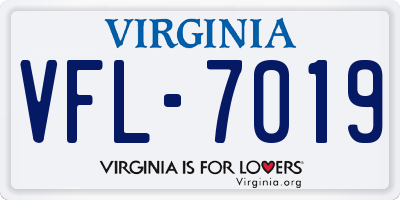 VA license plate VFL7019