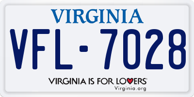 VA license plate VFL7028
