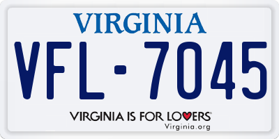 VA license plate VFL7045