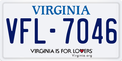 VA license plate VFL7046