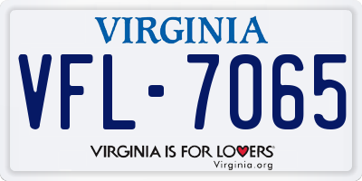 VA license plate VFL7065