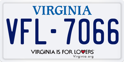 VA license plate VFL7066