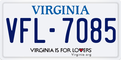 VA license plate VFL7085